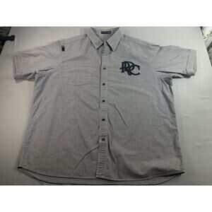 Rocawear Mens 3XL Gray Blue Gingham Button Up Shirt Y2K Hip Hop Streetwear ROC